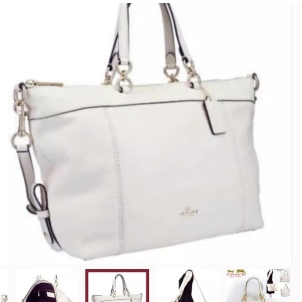 Coach chalk and gold satchel - Picture 2 of 7